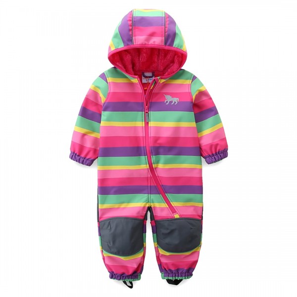 umkaumka Baby Girl Water Repellent Onesie All in One Romper Jumpsuit - Muddy Play Outfits