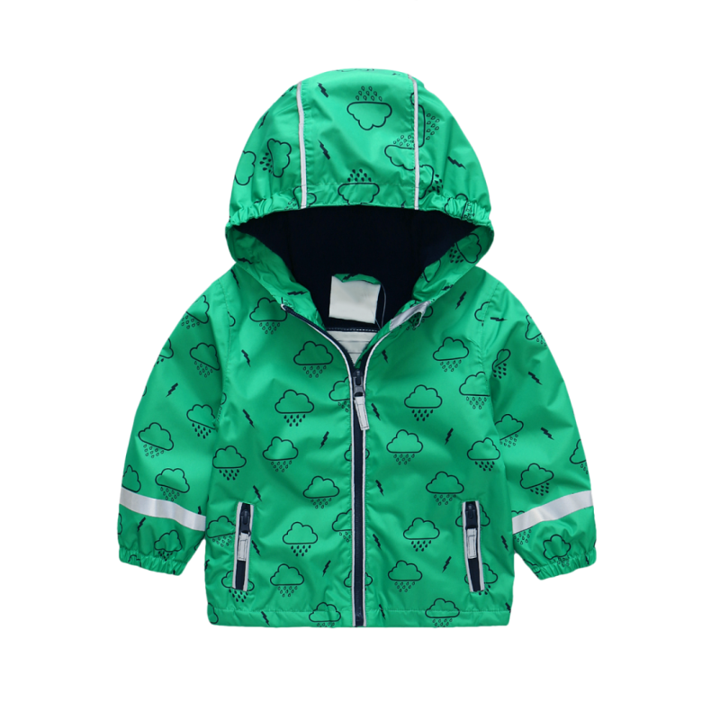 Kids Boys Hooded Windproof Jacket Warm Fleece Windbreaker Outdoor Breathable Coat Outerwear 