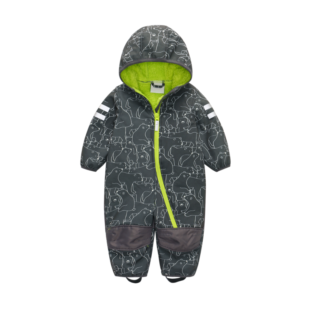 Muddy Buddy Baby Boy sherpa lined Waterproof Coverall One Piece Water Resistant Baby Jacket