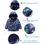 umkaumka toddler boy kids' warm jacket  Dino Hooded Fleece Lining 2T-6T light insulated prefect for mild winters 