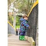 umkaumka toddler boy kids' warm jacket  Dino Hooded Fleece Lining 2T-6T light insulated prefect for mild winters 