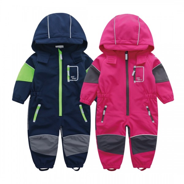 Kids Toddler - Muddy Buddy Baby Boy Girl All in One Fleece Lining Pram One Piece Water Resistant Coverall Baby Jacket