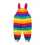 Kids Waterproof Rain Pants Dirty Proof Suspender Trousers for Boys and Girls