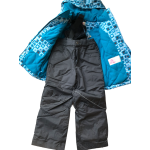 Winter snow suit ski outwear kids Boy girl Jacket pants with suspenders snow Overalls snowproof windproof 3-8 years old