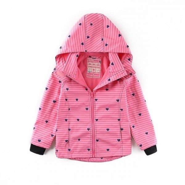 Girls 4-5 years old softshell pink lovely waterproof windproof jacket active paly outside