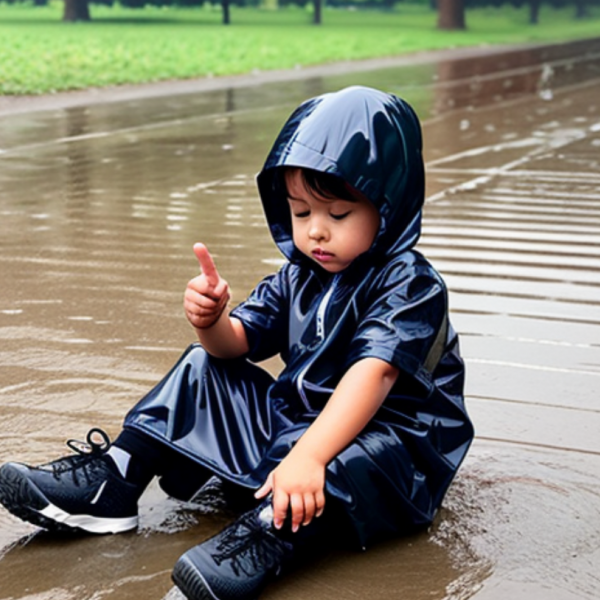 How to dress child during active play in the rain